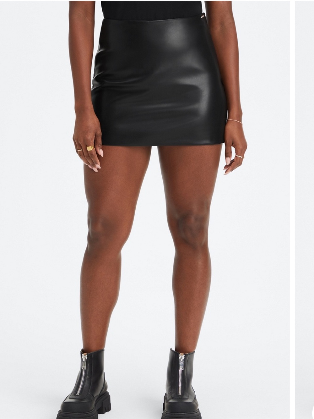 Fabletics Vegan Leather High-Waisted Mini Skirt